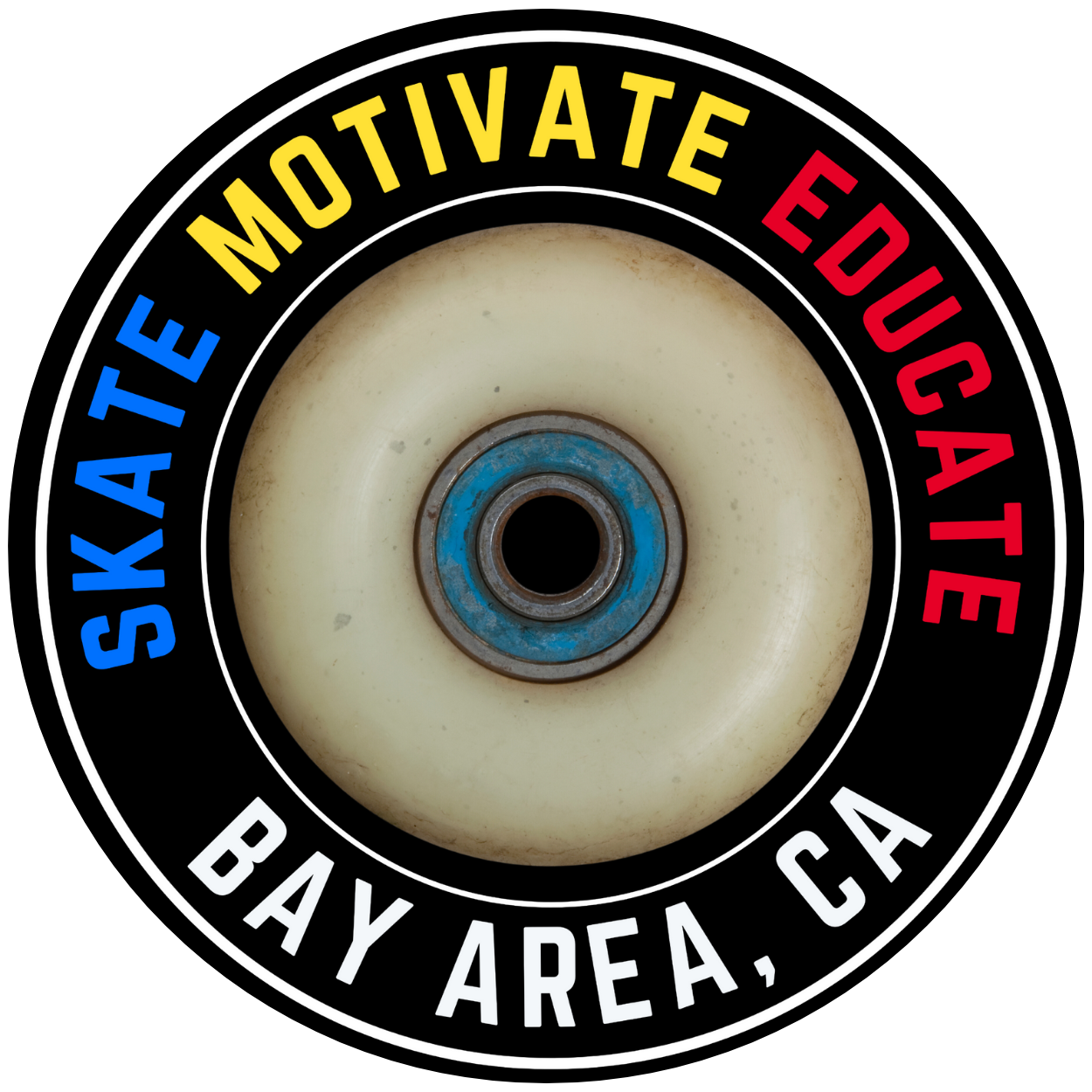 Skate Motivate Educate Wheel Logo